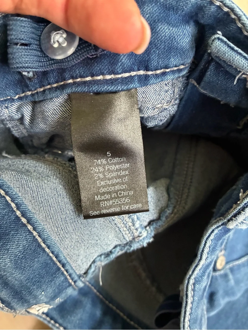 Sonoma Dark Blue Jeans with Navy Sequin Knee Patches EUC Size 5